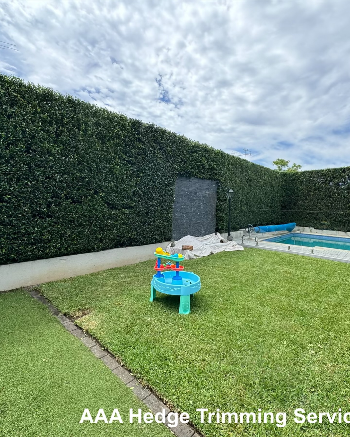 Shaped hedge and lawn edge, Cronulla